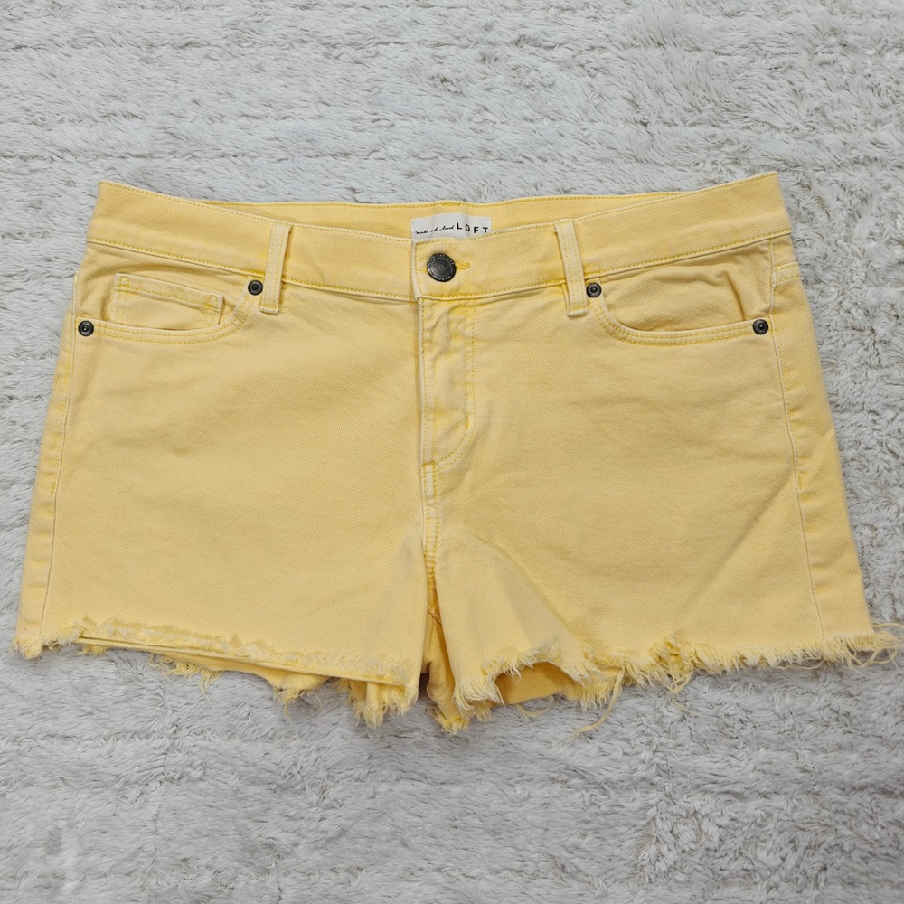 LOFT Yellow Denim Jean Shorts Womens 29/8 Cut Off Summer Soft Girl Pastel